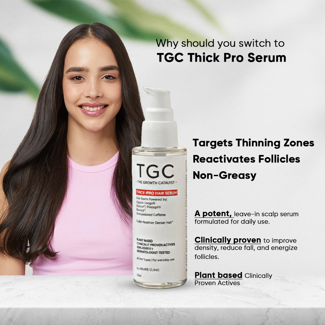 TGC The Growth Catalyst by Assure Clinic | Thick Pro Hair Serum – Advanced Hair Thickening & Growth Formula for Men & Women, 50ml