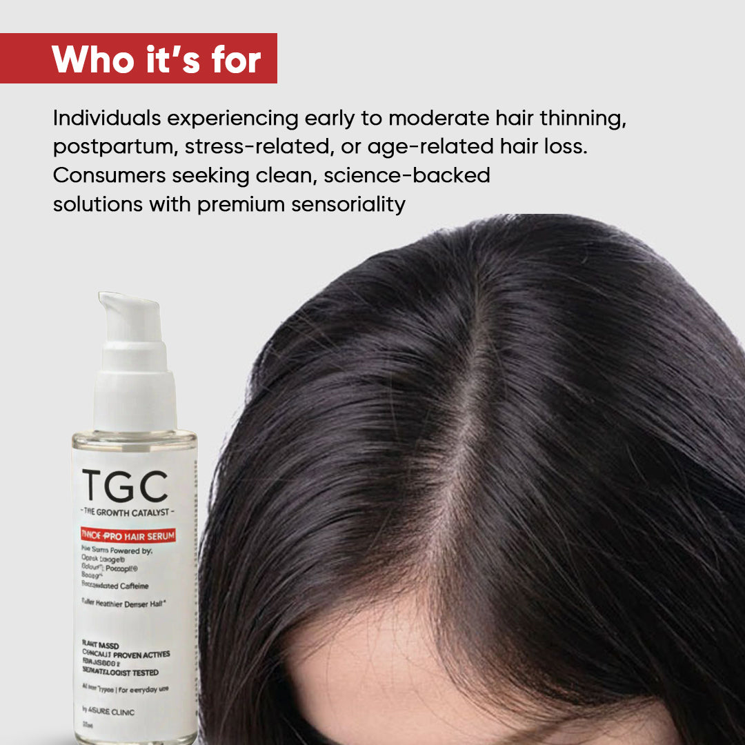 TGC The Growth Catalyst by Assure Clinic | Thick Pro Hair Serum – Advanced Hair Thickening & Growth Formula for Men & Women, 50ml