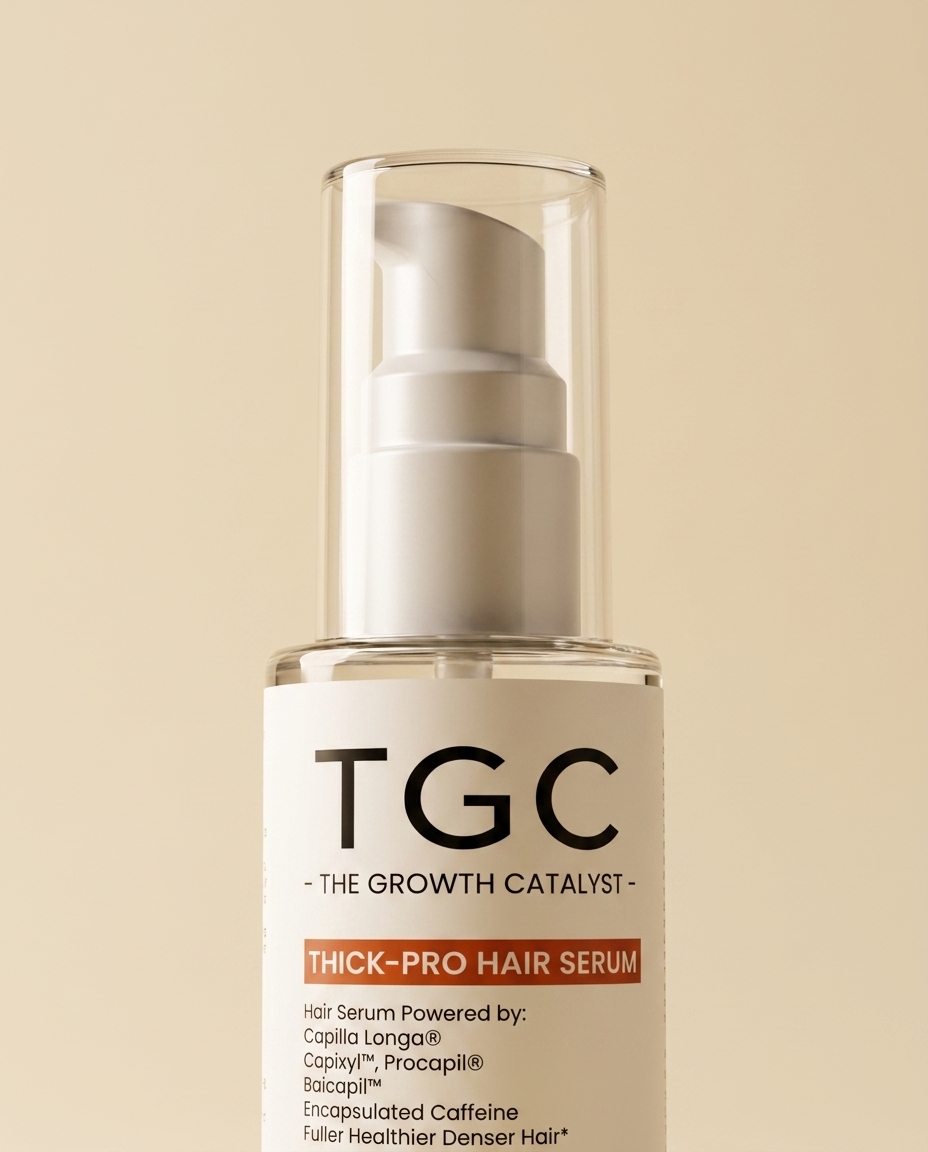 Close-up of the Thick-Pro Growth Serum pump